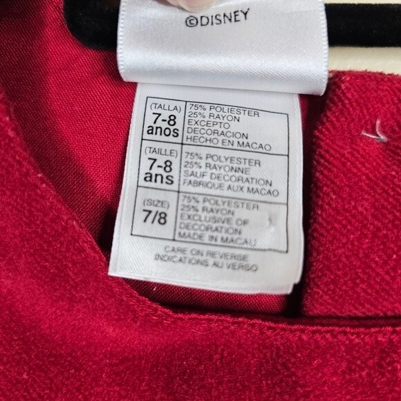 Vintage Winnie the Pooh Dress - Red Pinafore with pleated skirt size 7/8 - Picture 5 of 7